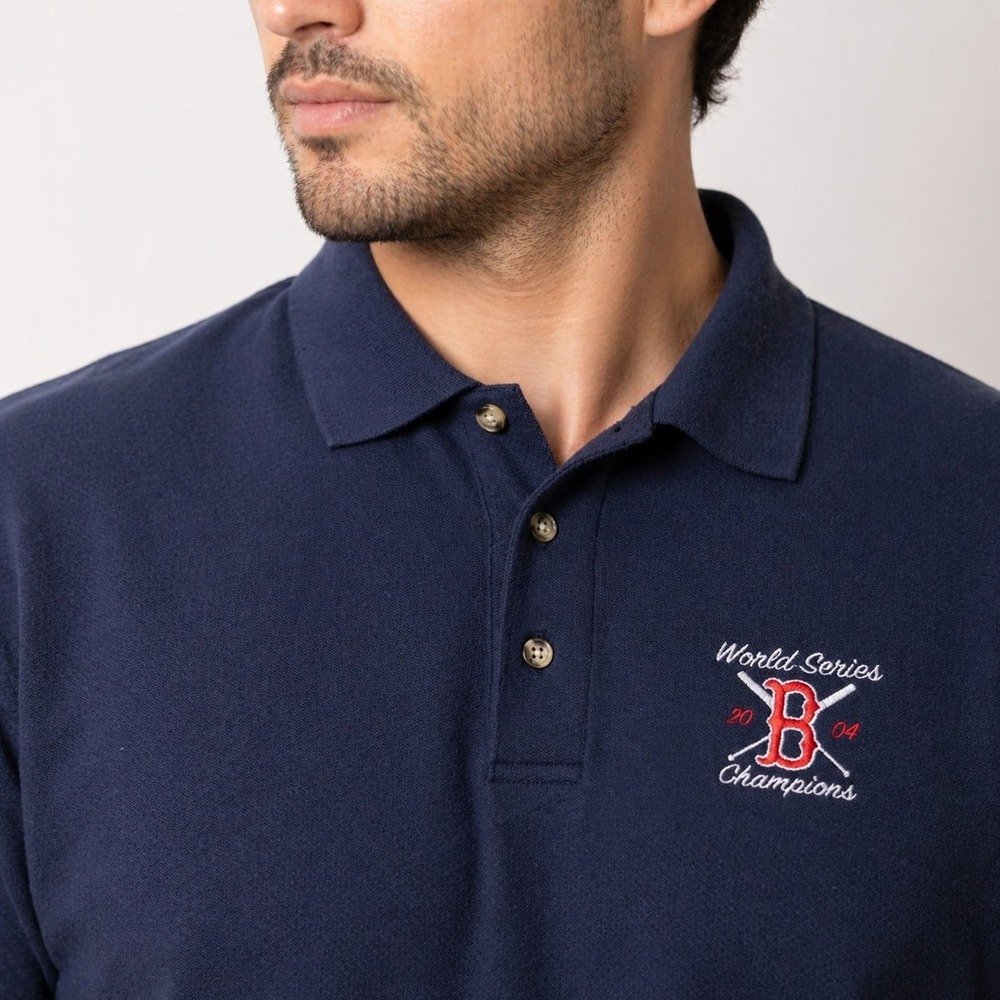 Truefan Boston Red Sox 2004 World Series Champions Polo Shirt Mens M MLB Vtg